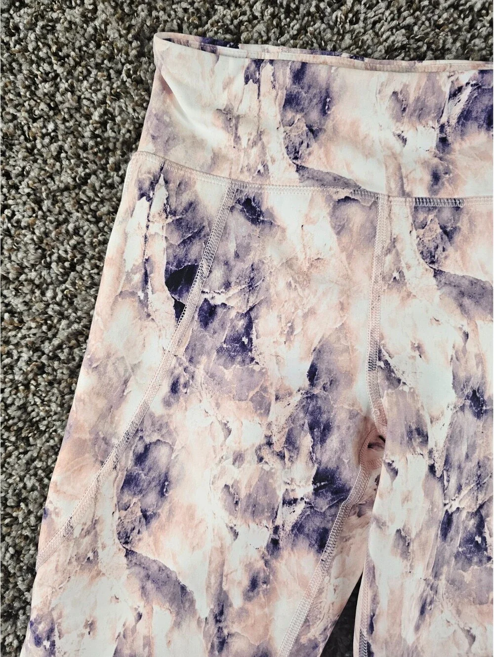 Old Navy Active Girls Sz L Powersoft High Rise Athletic Leggings Marbled Pink
